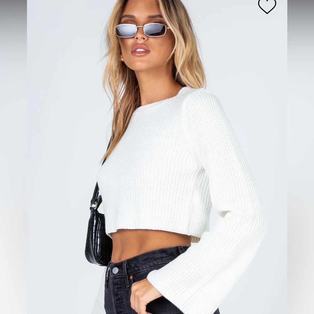 Princess polly COASTLINE CROPPED SWEATER WHITE size S/M